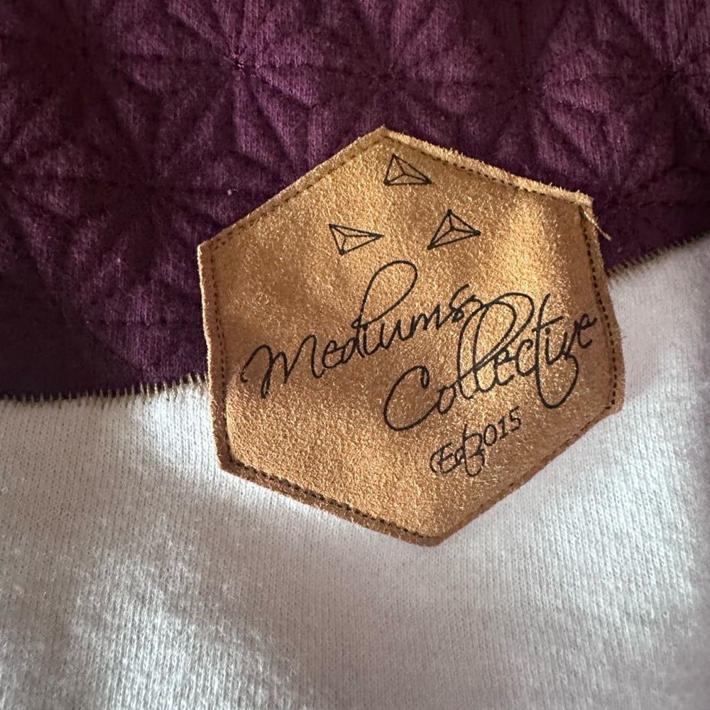 Mediums Collective Quilted Cut & Sew Hoodie - Maroon Wine - XL - Picture 6 of 11
